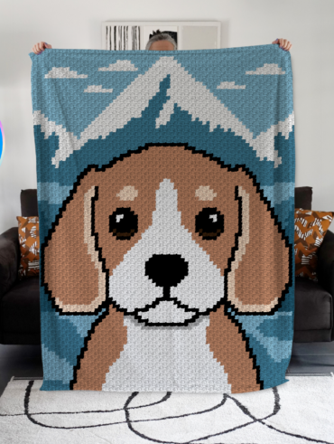 Chien Beagle - patron de couverture C2C au crochet