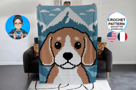 Chien Beagle - patron de couverture C2C au crochet