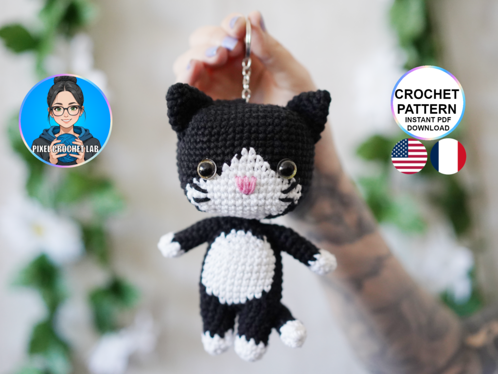 (Photo réelle de l'amigurumi réalisé par Pixel Crochet Lab by Julie)