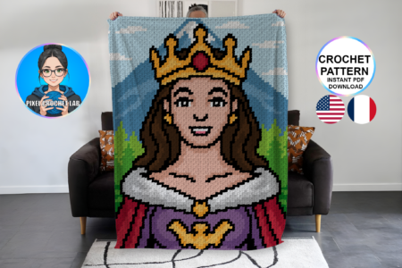 Princesse du royaume - patron de couverture C2C au crochet