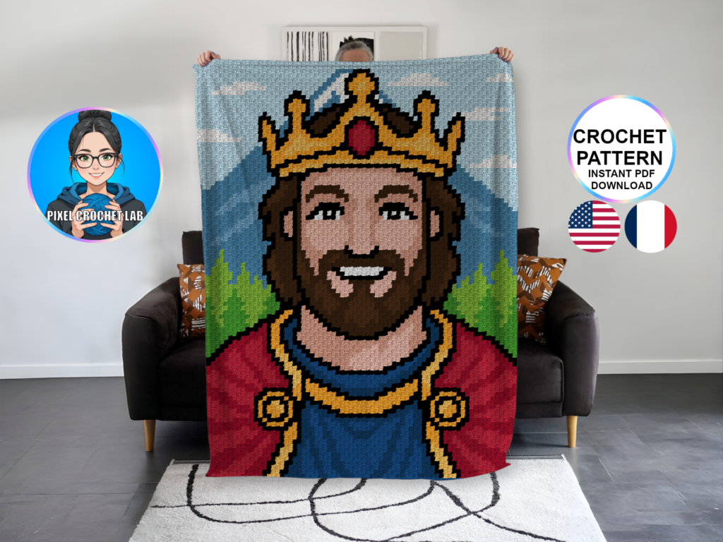 Prince du royaume - patron de couverture C2C au crochet