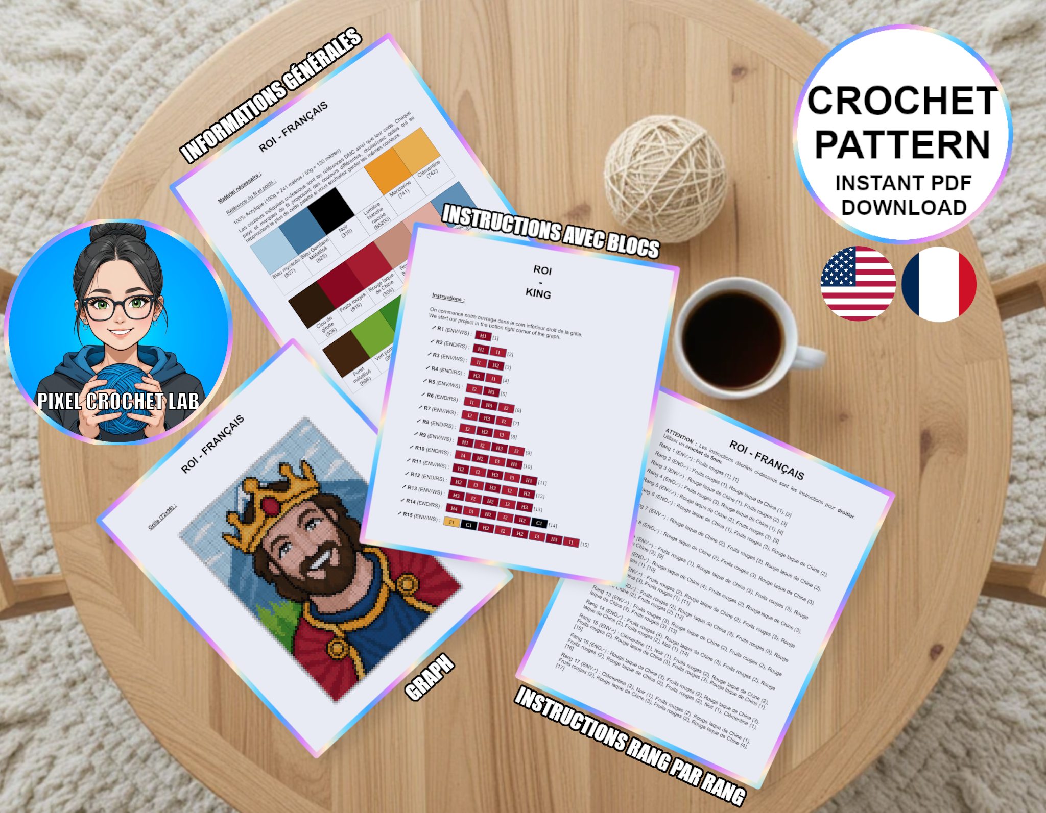 Prince du royaume - patron de couverture C2C au crochet